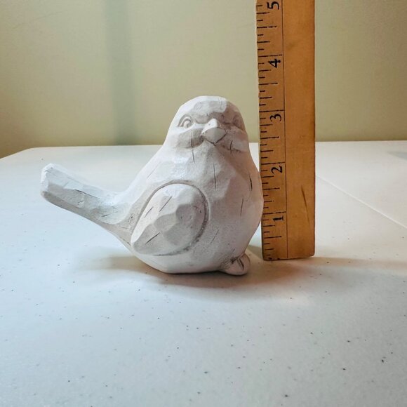 Set Of 2 Carved-Look White Bird Figurines Home Decor Rustic Distressed Farmhouse - Picture 5 of 7